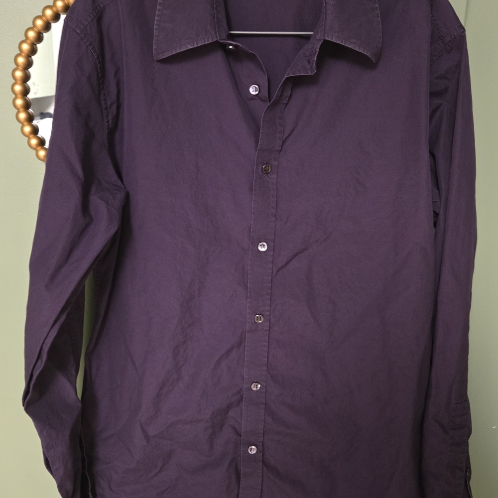 Yves Saint Laurent Rich Purple Button-Down Shirt